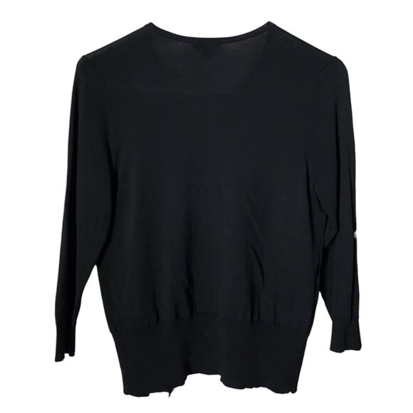 ANN TAYLOR Button front summer cardigan cropped sweater in‎ black size S - Picture 2 of 5
